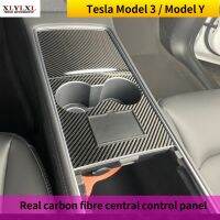 Real Carbon Fibre Central Control Panel Protective Patch For Tesla Model 3 Model Y Trim Central Control Feels 2021 2022