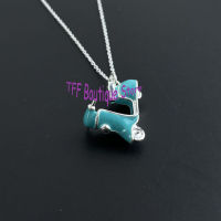 New fashion jewelry silver necklace custom S925 pure silver necklace luxury brand design blue motorcycle Pendant Necklace