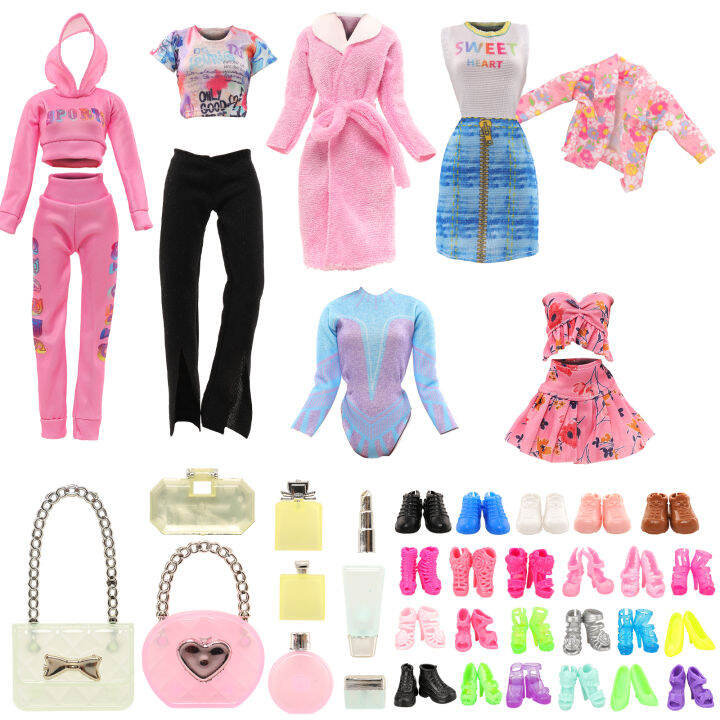 Barwa 25 Pcs Fashion For Barbie Doll Clothes and Accessories =2 Skirts+ ...