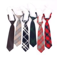 Fashion Women Neck Tie for Christmas Cotton Boys Girls Ties Slim Plaid Necktie For Gifts Casual Novelty Tie Rubber Neckties