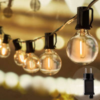 24V 40 LED Connectable Patio String Light Outdoor Garland Lights Festoon G40 Globe Bulb Fairy String Wedding Party Garden Decor