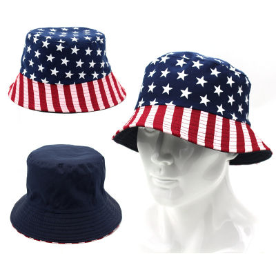 [hot]New USA Stars Flag Bucket Hat 100% Cotton Women Summer Sun Protection Panama Caps Hiphop Boys Man Fishing Caps Fisherman Bob Hat