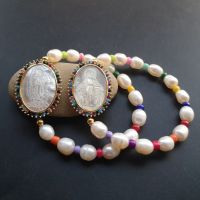 Promotion! Elastic Natural Virgin of Guadalupe Mother Pearl Bracelet for women Adjustable Lady of Grace Bracelet for gift