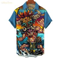 2023 New Style Men Tiki Man Mask Pattern Shirt