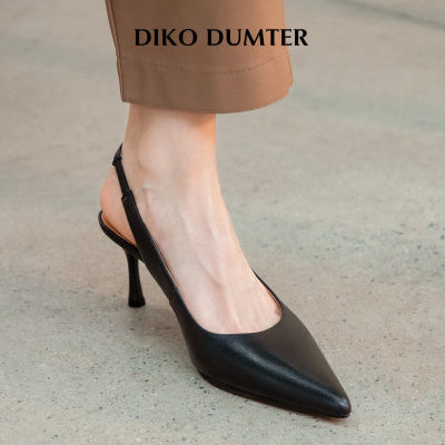 รองเท้ารองเท้าส้นสูงแบบพันสายผู้หญิงสีทึบ DikoDumter แฟชั่นสำหรับผู้หญิงรองเท้าสไตล์นักธุรกิจปลายแหลม