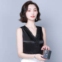 Korean Silk Women Tops Woman Satin Top Camisole Women Embroidery Lace Tank Top Woman Sleeveless Silk Tank Tops Plus Size Camis