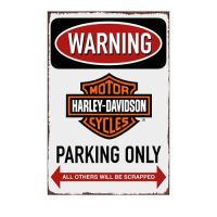 Harley Davidson-Parking Lot Poster, Painting, Tin, Metal Sign, Wall Decor-F7