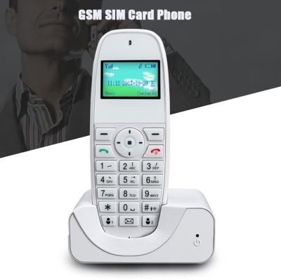 GSM 800-900-1800-1900 ซิมการ์ด, SMS พร้อมไฟแบ็คไลท์, โทรศัพท์พื้นฐานที่บ้าน, ผู้สูงอายุ, สำนักงาน, สีขาว