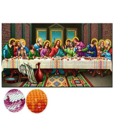 5d ล่าสุดพระกระยาหารมื้อเย็นโมเสคเพชรเพชรกลมเต็มคริสเตียนพระเยซูพลอยเทียม Diy ภาพวาดเพชรปักครอสติชศาสนา