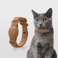 2022 for Apple Leather Airtag Pet Collar Dog Cat Strap Adjustable Sleeve Suitable Air Tags Anti-Scratch Protective Cover Case Collars