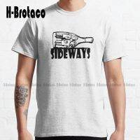 Sideways Wine Bottle Classic T-Shirt Custom Aldult Teen Unisex Digital Printing Tee Shirts Custom Gift Creative Funny Tee Xs-5Xl