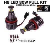 A21สำหรับ BMW H8 80W CREE LED Angel Eyes Halo แหวนอัพเกรดหลอดไฟ Marker Kit 6000K