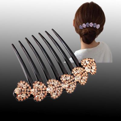Korean Fashion Temperament Rhinestone Hair Comb Elegant Hair Disc Set Diamond Hair Card Exquisite Hair Accessories