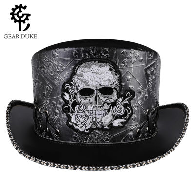 European And American Punk New Halloween Retro Knight Skull Embroidered Dome Magic Hat Party Topper