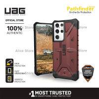 UAG Pathfinder Series Phone Case for Samsung Galaxy S21 Ultra / S21 with Military Drop Protective Case Cover - Wine Red