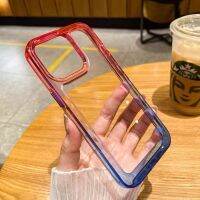 เคสอะคริลิคใส ไล่โทนสี หรูหรา กันกระแทก สําหรับ iPhone 13 14 plus 12 MAX X XS XR