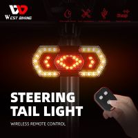 WEST BIKING Bike Turn Signal Rear Light Safty Remote Lights LED Rechargeable USB Bicycle Lamp Bike Wireless Back Led Tail Light