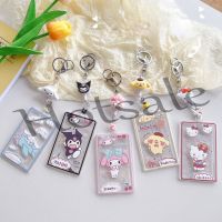 【hot sale】 ✳✔❀ B11 Sanrio Transparent Card Holder Hard Case Slide Cover with Cartoon Pendant Chain ID Bus Card Protector