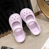 BT รองเท้าแตะรองเท้าแตะชายหาดผู้หญิง Crocs รองเท้าแตะฐานหนากลวงฤดูร้อนแฟชั่นกันลื่นพื้นรองเท้าวัสดุยาง Baita Eva