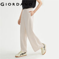 GIORDANO ผู้หญิง กางเกงลำลองขากว้างเอวยางยืดถักสีทึบ Free Shipping 05412121