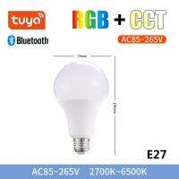 Tuya หลอดไฟ Led ไฟอัจฉริยะ E27 B22 10W,หลอดไฟเปลี่ยนสีได้โคมไฟที่พ่วงกันได้บลูทูธ Ac85-265v ตกแต่งบ้าน