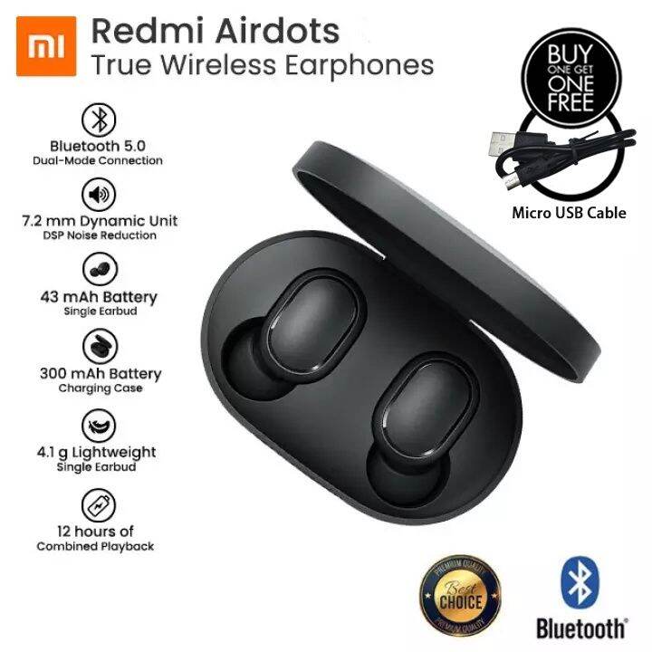 100 Xiaomi Earphones Mi True Wireless Earbuds Basic 2 Global Version Black Redmi Airdots 4699