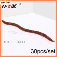 WENKEN 30pcs/lot 7.5cm ปลาเทราท์ เบส ไส้เดือน หนอนแดงเหยื่อ เหยื่อตกปลา หนอนเลือด