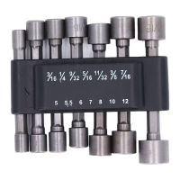 14 ชิ้น/เซ็ต Power Nut Driver เจาะ ชุด เครื่องมือ เหล็ก 40CR Hex Shank Socket Adapter สำหรับ DIY 1/4in