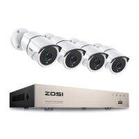 ZOSI ระบบเฝ้าระวังวิดีโอ1080P พร้อมการแจ้งเตือนอัจฉริยะ,8CH 5MP ไลต์ H.265 + กล้องวงจรปิด DVR พร้อม4X 2.0MP HD กล้องรักษาความปลอดภัยสำหรับบ้านกลางแจ้ง