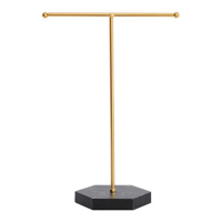 4X Jewelry Stand Display Necklace Holder T-Bar Plated Metal Tabletop Jewelry Organizer Tower for Show Jewelry Hanging A