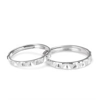 [COD] rings for men and women a pair of niche all-match index finger simple diamond-encrusted diamond-shaped opening