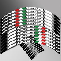 17 Inch Motorcycle Accessories Wheel  Sticker Rim Hub Reflective Decals Green and Silver Red For Limited Edition Universal Decals  Emblems