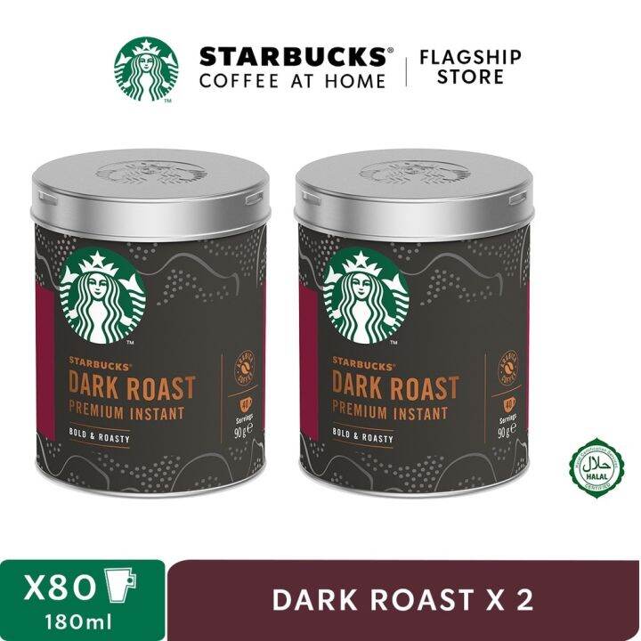 Instant Coffee♝ [Pack of 2] STARBUCKS Dark Roast Premium Instant Coffee Lazada