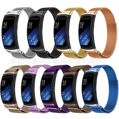 เหมาะสำหรับ Samsung gear fit2 สายนาฬิกามิลานีซสายนาฬิกาแบบแม่เหล็กสายนาฬิกาโลหะสแตนเลสในสต็อก