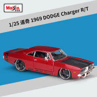 Halolo Maisto 1:24 1969 Dodge Charger R:T รุ่นรถโลหะของเล่นรถเด็กของเล่นของขวัญคอลเลกชันดัดแปลงรุ่น B393