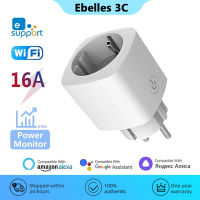 EWelink Wifi สมาร์ทเสียบ16A สหภาพยุโรปซ็อกเก็ตที่มีการตรวจสอบพลังงาน Timing เครื่องใช้ในบ้านสมาร์ทอะแดปเตอร์เสียงสำหรับ Alexa Home อลิซ