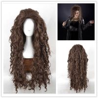 Movie Film Character Bellatrix Lestrange Long Brown Wavy Synthetic Wigs Heat Resistant Cosplay Costume Wig