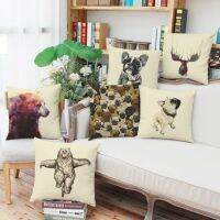 PLW หมอนรองครรภ์ Deer Eagle Animal Digital Printing Linen Pillow Leisure Pajamas Back Cushion Sofa Cushion Pillow Cover pillow covers dec หมอนคนท้อง หมอนข้างคนท้อง