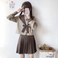 【CW】 Japanese Fashion School Uniform SoftJK Uniform Student Skirt GirlTeaNavy Wind SailorPleated Skirt Set