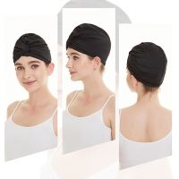 【CW】 Hair Female Elastic Cap Swim Pool Caps Bathing Hat Layer Stretchy Fabric TurbanTH