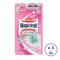 [ทั้งหมด 3 ชิ้น] MAGICLEAN มาจิคลีน น้ำยาทำความสะอาดห้องน้ำ กลิ่นแคทลียาบูเก้ สีชมพู 400 มล.