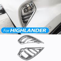 Front Fog Light Lamp Eyebrow Strips Trim For Toyota Highlander Kluger 2020 2021 2022 Car Exterior Essories Decoration Frame