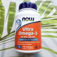 โอเมก้า3 Ultra Omega 3, 500 EPA / 250 DHA 90 or 180 Softgels (Now Foods®)