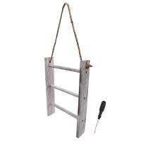 Wall Hanging with Rope Blankets Retro Bedroom Bathroom Kitchen Living Room Wooden Towel Rack Storage Ladder Home Decor