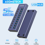 ASOMETECH HUB Sạc USB Đa Cổng 7 10 Bộ Chia USB HUB USB 3.0 Tốc Độ 5Gbps Bộ