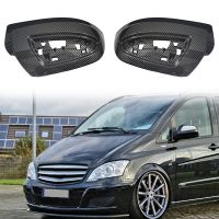 2PCS Left+Right ABS Rearview Side Glass Mirror Cover Trim Rear Mirror Covers Shell for Mercedes-Benz Viano W639 2011-2015