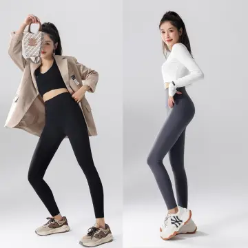 Ready Stock S-5XL Women Office Wear Work High Elastic Glossy Leggings Female  Plus Size Stretch Pencil Pants Black Skinny Trousers Ladies big size long  pant Spring Autumn Girl Thin Shorts Five-point Seven-point