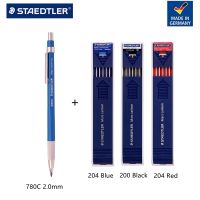 Staedtler 780c ดินสอกด2.0Mm Mars คาร์บอนไส้เติมที่จับไส้ดินสอ1ชิ้นและคาร์บอน3x นำสีน้ำเงินสีดำสีแดง