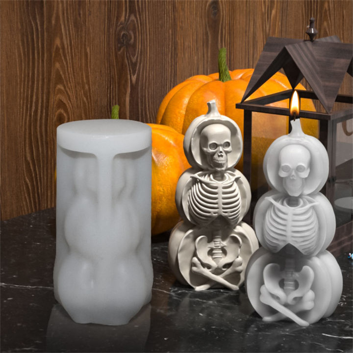 triple-pumpkin-skull-candle-mold-soap-resin-crystal-mold-triple-pumpkin-candle-mold-skull-candle-mold-pumpkin-skeleton-candle-mold