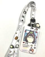 TOTORO LOVE สายคล้องคอ สายคล้องบัตร ซองใส่บัตร ที่ใส่บัตร พร้อมสายคล้องคอ (2cm) ลาย TOTORO LOVE โทโทโร่ มีตุกตาเล็ก แถม สำหรับบัตร 5.5x8.5CM สวยงาม  NOEYNEST